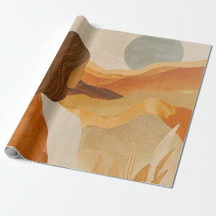 Salbei-Mond-Boho-Wüstenhügel-Terrakotta-Landschaft Geschenkpapier