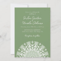 Salbei Moos Grün Abstraktes Mandala Hochzeit
