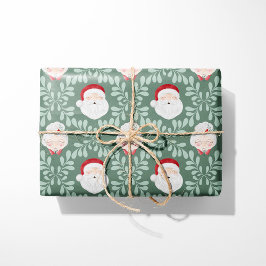 Salbei Mr. & Mrs. Claus Weihnachtspapier Geschenkpapier
