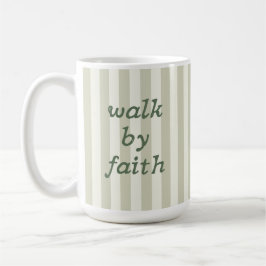Salbei-Neutral-Streifen Bibelvers-Buchstaben-Cozy Kaffeetasse