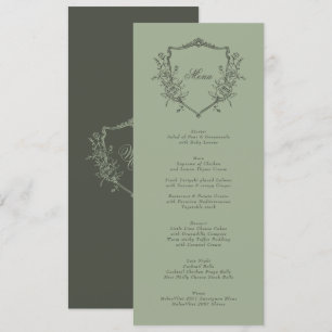 Salbei-Oliv-Klassisch-Elegante Hochzeit Menükarte