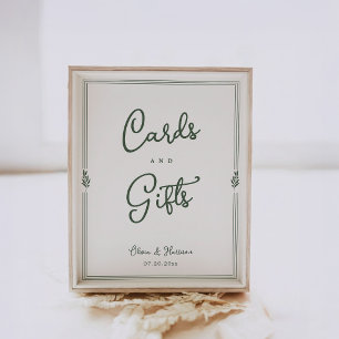 Salbei-Olivgrüne Hochzeitskarten Und Geschenke-Tis Poster