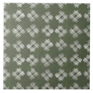 Salbei-Olivgrüne malerische geometrische Kunst 03 Fliese