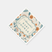 Salbei-Orange-Botanische Babyparty Serviette (Ecke)