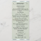 Salbei Pearl/Silber - Monogramm & Dankeschön-Menü Menükarte (Vorderseite)