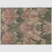 Salbei-Rosa Jugendstil-Fächer-Damaskus-Muster Seidenpapier (Vorderseite)