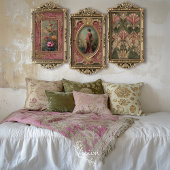 Salbei-Rosa Jugendstil-Fächer-Damaskus-Muster Seidenpapier