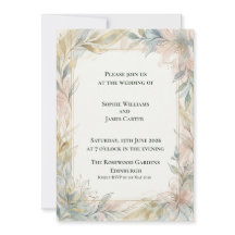 Salbei-Rosé Botanische Hochzeitseinladung
