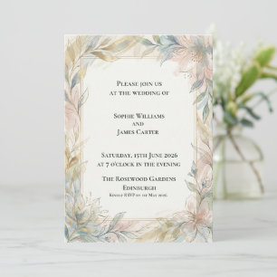 Salbei-Rosé Botanische Hochzeitseinladung Einladung