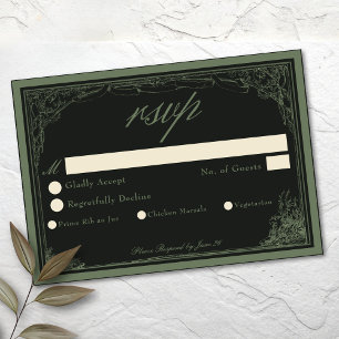 Salbei Schwarze Vintage Botanische Gitterbogen Hoc RSVP Karte