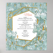 Salbei, Seide, Federn, hellgrün, goldene Flamme Poster (Vorne)