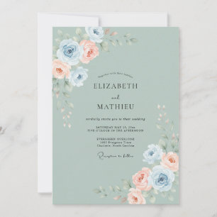 Salbei Serene Florale Hochzeit Einladung