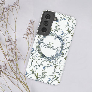 Salbei Silber Grün Floral Samsung Galaxy Hülle