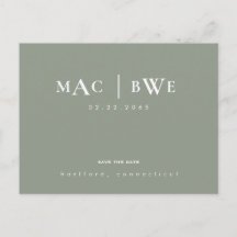 Salbei Simple & Elegant Monogram Save-the-Date