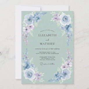 Salbei-Stille Natur-Hochzeit Einladung