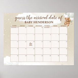 Salbei-Teddybär-Rat den Geburtstermin-Kalender Poster