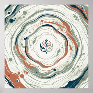 Salbei-Terrakotta-Topografische Botanische Kunst Poster