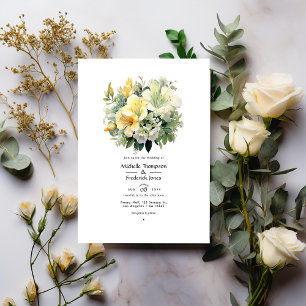 Salbei- und Elfenblüten-Hochzeit Einladung