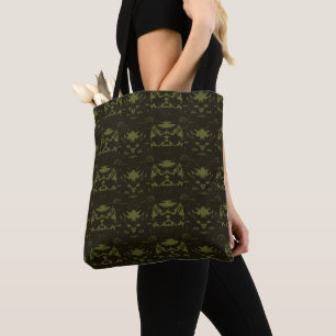 Salbei- und Jägergrün-Kegel-Blumen-Muster Tasche