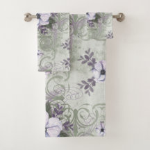 Salbei- und Lavendel-Blumen-Badehandtuch-Set