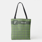 Salbei- und Olivkariert Tasche (Rückseite)
