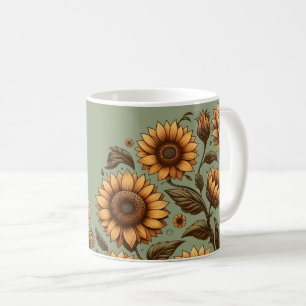 Salbei und Sonnenblumen Kaffeetasse