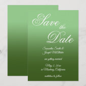 Salbei und Waldgrün Ombre Fancy Script Save The Date (Vorne/Hinten)