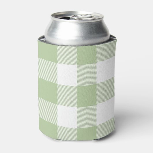 Salbei und Weißbüffel-Karo Gingham Dosenkühler (Kanne Vorderseite)