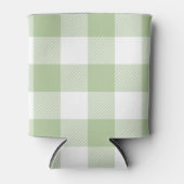 Salbei und Weißbüffel-Karo Gingham Dosenkühler (Vorderseite)
