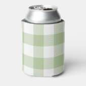 Salbei und Weißbüffel-Karo Gingham Dosenkühler (Kanne Rückseite)