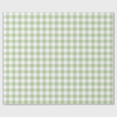 Salbei und Weißbüffel-Karo-Gingham Geschenkpapier (Flach)