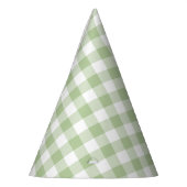 Salbei und Weißbüffel-Karo-Gingham Partyhütchen (Links)