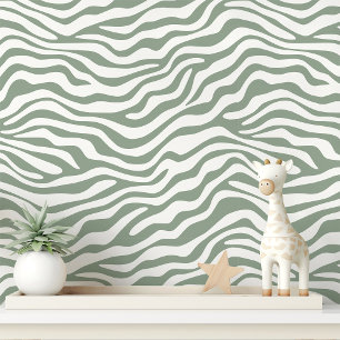 Salbei und weiße Zebrastreifen Tapete