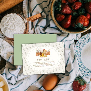 Salbei Vintage Huhn Florale Bücher Für Baby Shower Begleitkarte