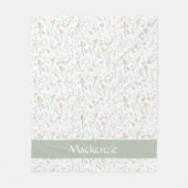 Salbei-Watercolor-Wildblumen-Blumen-Custom-Name Fleecedecke (Vorderseite)