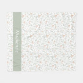 Salbei-Watercolor-Wildblumen-Blumen-Custom-Name Fleecedecke (Vorderseite (Horizontal))