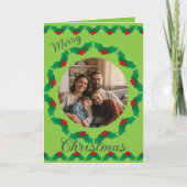 Salbei-Weihnachtskranz-Foto Feiertagskarte (Vorderseite)