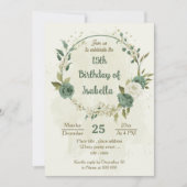 Salbei-Weiß-Blume botanischer Geburtstag Einladung (Vorderseite)