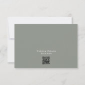 Salbei-Weiß-Braut Hochzeitswebsite QR CODE RSVP Karte (Rückseite)