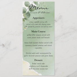 Salbei Whisper Botanical Hochzeitsmenü Menükarte