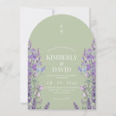 Salbei-Wildblumen-Hochzeit Einladung (Vorderseite)