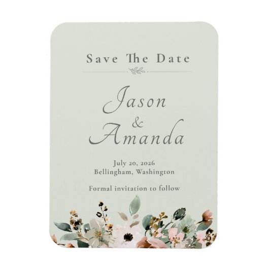 Salbei-Wildblumen-Save-the-Date-Magnet Magnet (Vertikal)