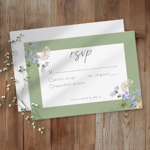 Salbei-Wildblumengarten Elegante Hochzeit RSVP Karte