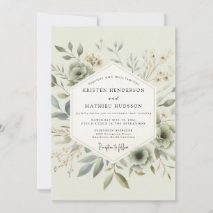 Salbei Zarte Botanische Hochzeit Einladung