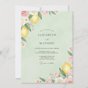 Salbei-Zitrone-Citrus-Eukalyptus-Hochzeit Einladung