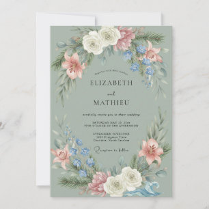 Salbeiblüten-Bogen-Schwung-Hochzeit Einladung