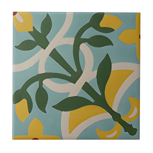 Salbeigelbe Textilien Fliese (Vorderseite)