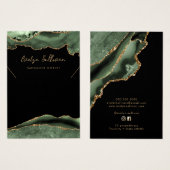 Salbeigrün agate Halskette Display Karte (Vorne & Hinten)