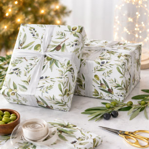 Salbeigrün Aquarell Französischer Landhausstil Oli Geschenkpapier