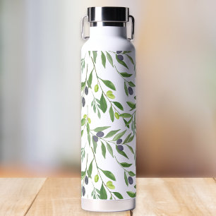 Salbeigrün Aquarell Französisches Landhaus Oliven  Trinkflasche